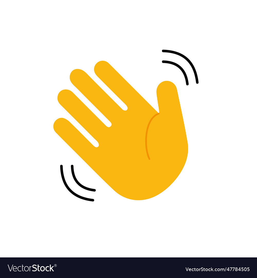 Waving hand isolated on white background a sign o Vector Image