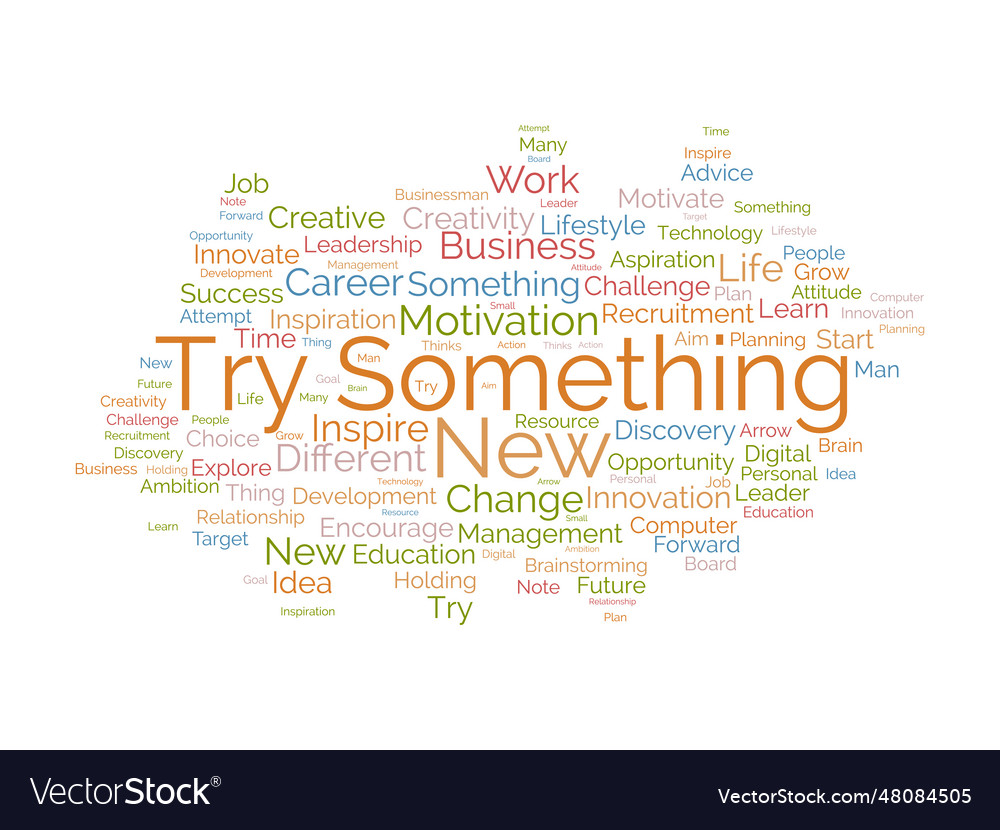 Word cloud background concept for try something Vector Image