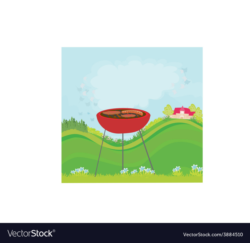 Backyard Barbecue Royalty Free Vector Image Vectorstock
