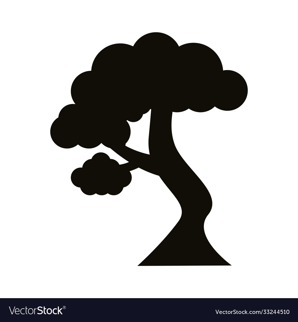 Branched tree silhouette style icon