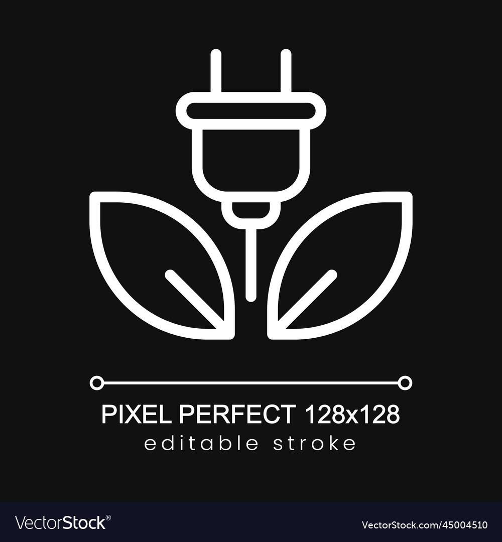 Clean energy pixel perfect white linear icon