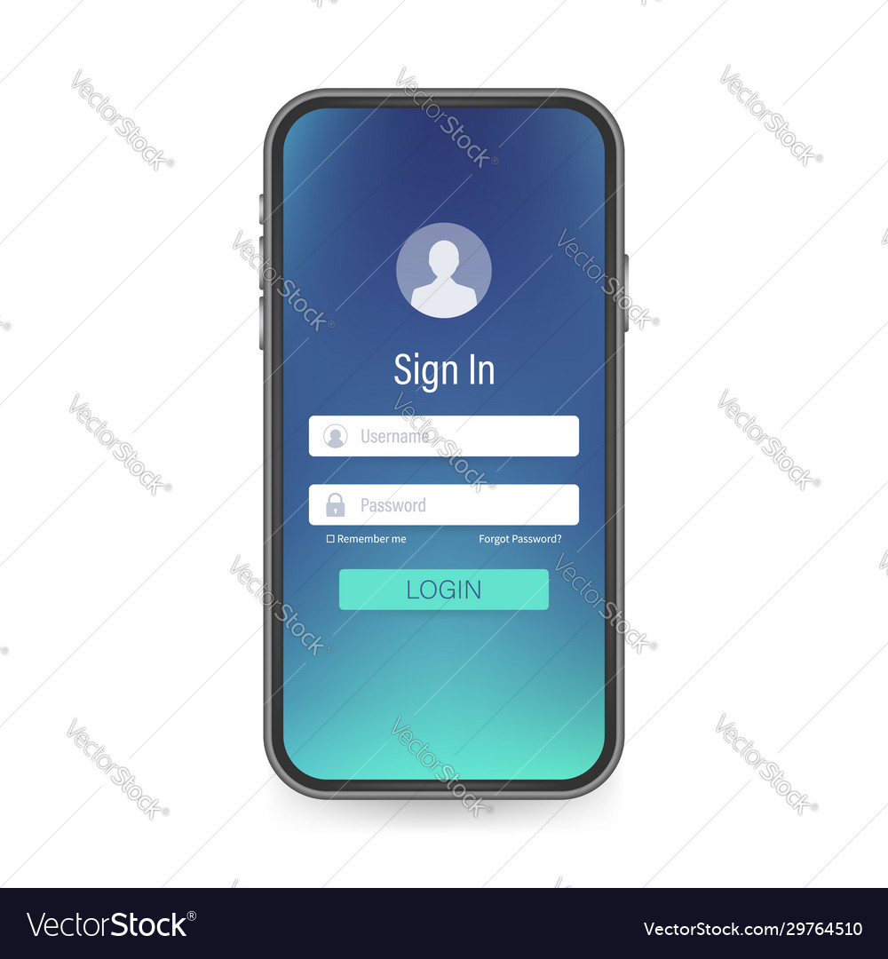 Clean mobile ui design concept login application