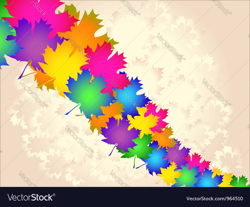 Colorful maple leaves - abstract background