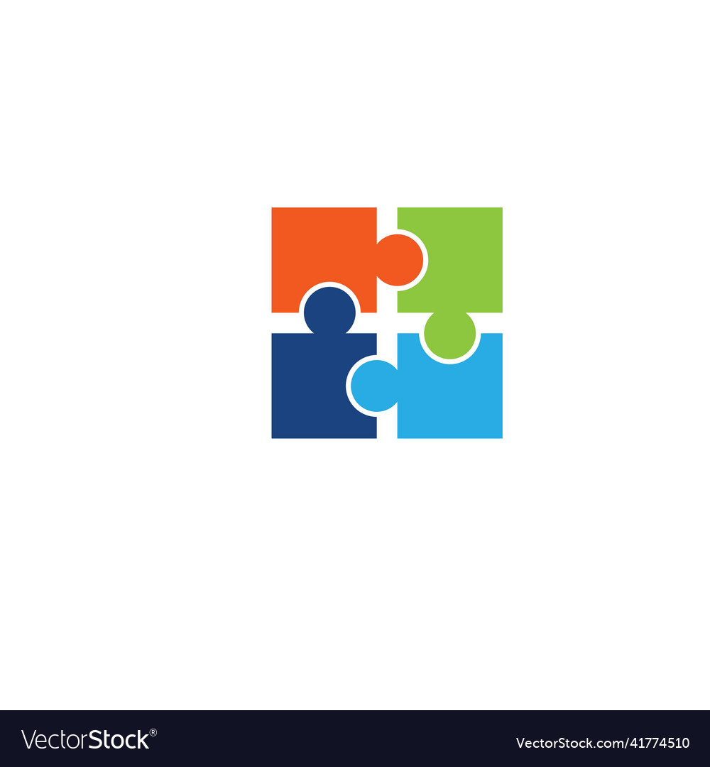 Community puzzle logo Royalty Free Vector Image