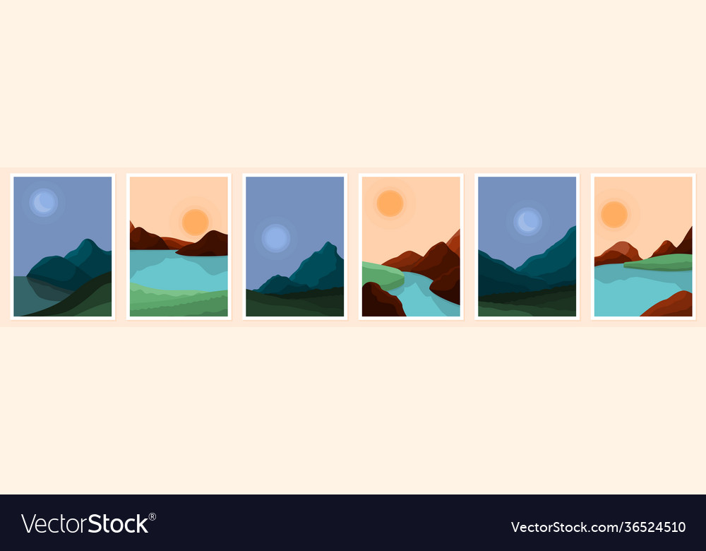 Contemporary abstract landscape art modern Vector Image