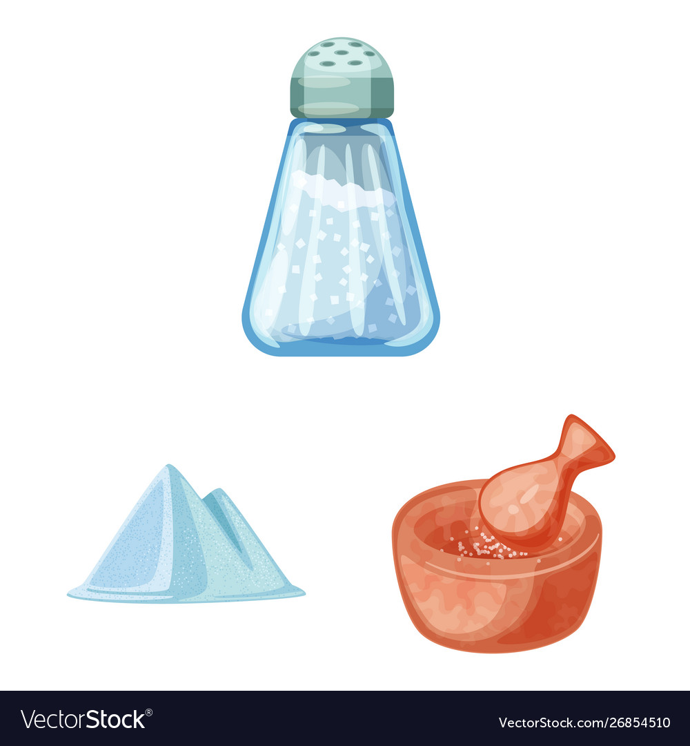 Design salt and food logo set Royalty Free Vector Image