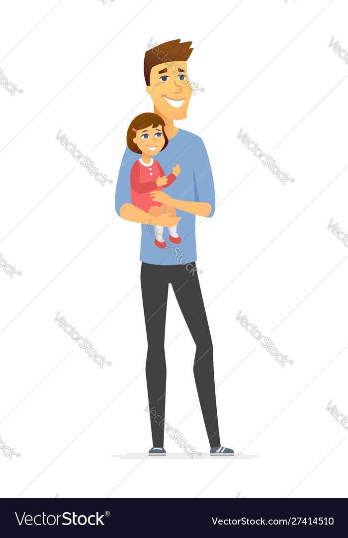 Father and daughter - cartoon people characters Vector Image Father and daughter - cartoon people characters Vector Image