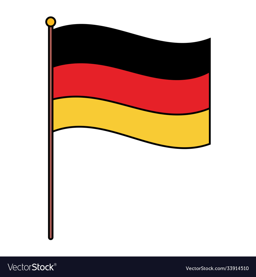 Germany flag national isolated icon over white Vector Image