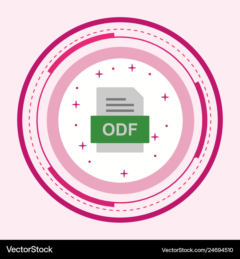 Odf file document icon Royalty Free Vector Image