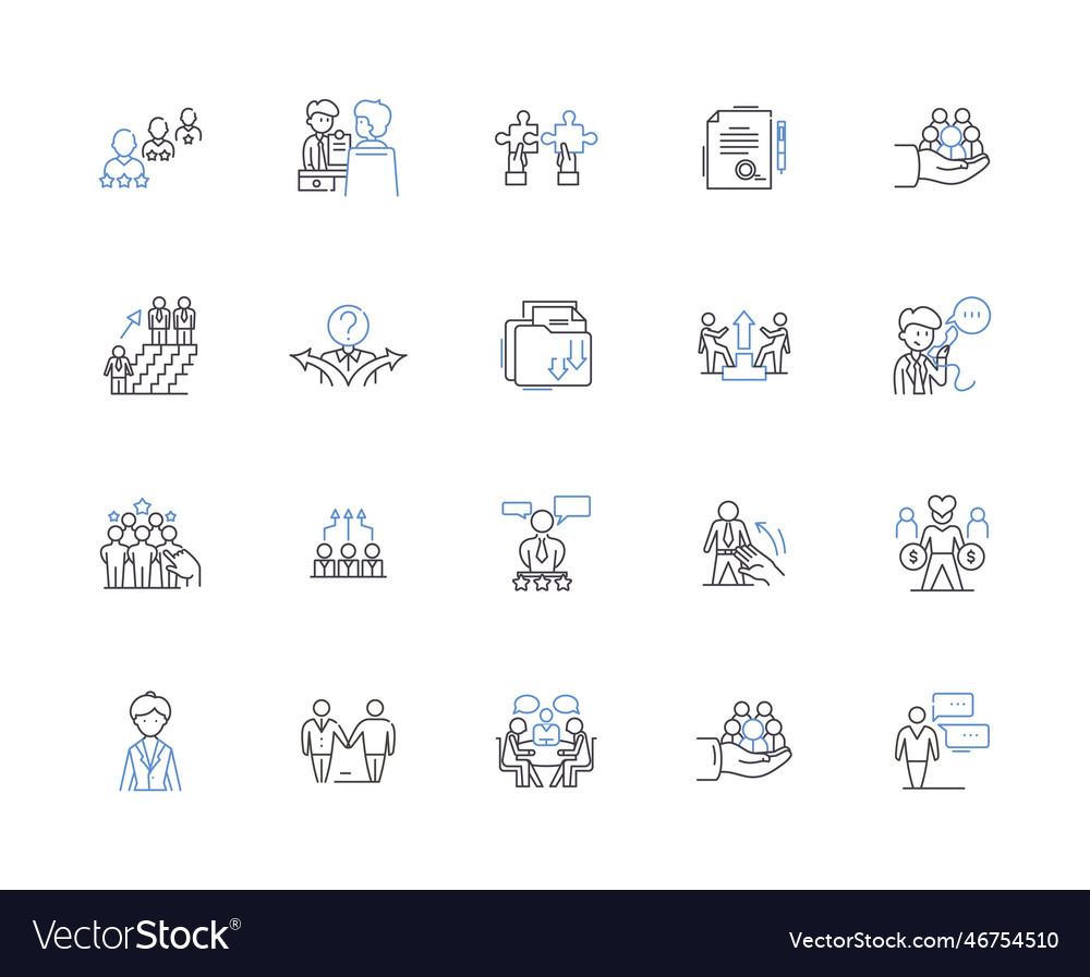 Office people outline icons collection Royalty Free Vector