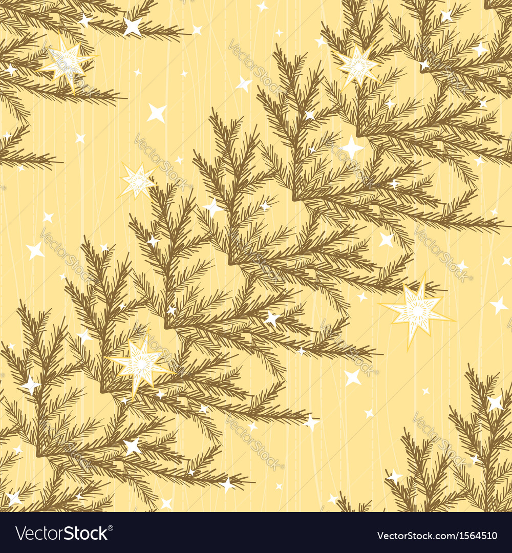 Seamless pattern with fir branches