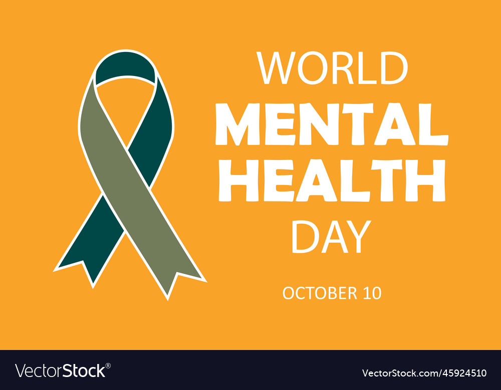 World mental health day 10 october Royalty Free Vector Image