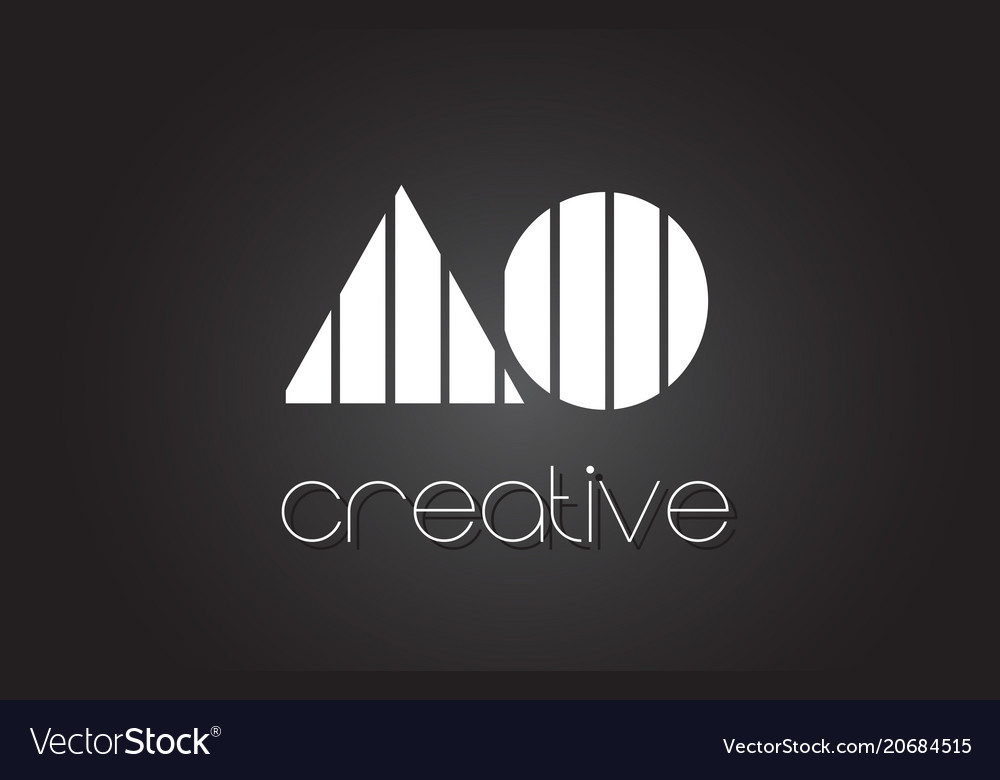 Ao a o letter logo design with white and black Vector Image