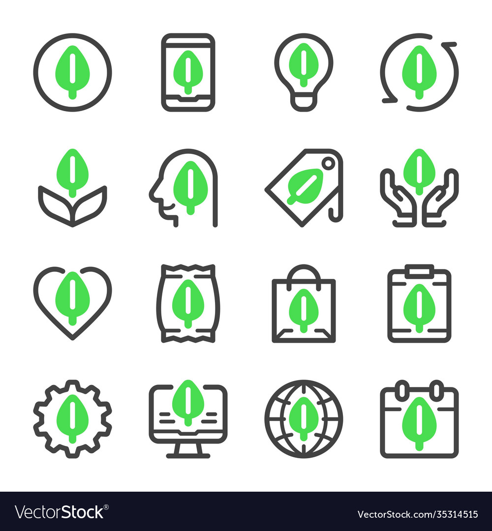 Eco icon set vector image Eco icon set