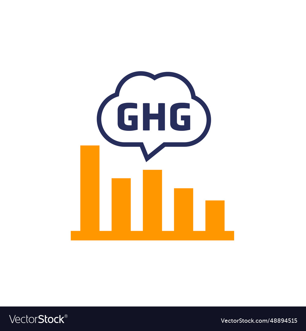 Ghg greenhouse gas emissions levels chart icon Vector Image