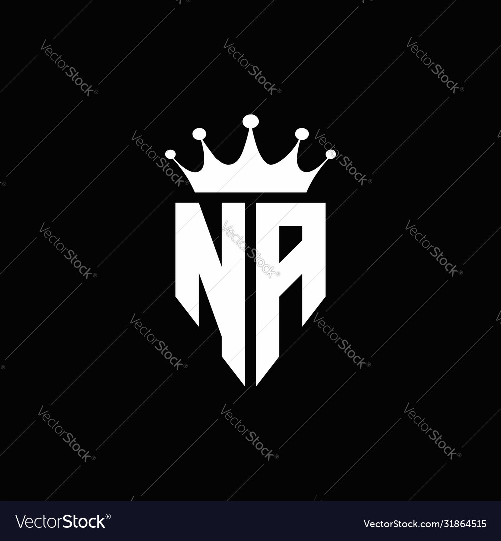 Na Logo Monogram Emblem Style With Crown Shape Vector Image