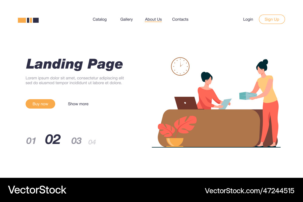 Office manager receiving documents from colleague Vector Image
