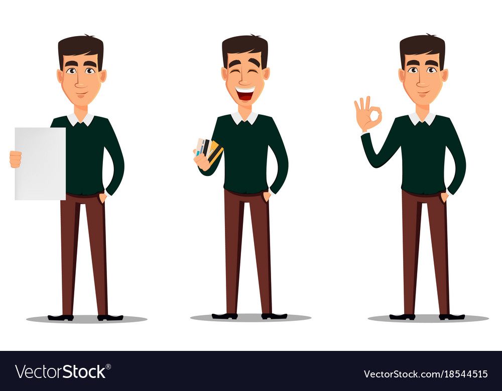 Young handsome smiling businessman in smart Vector Image