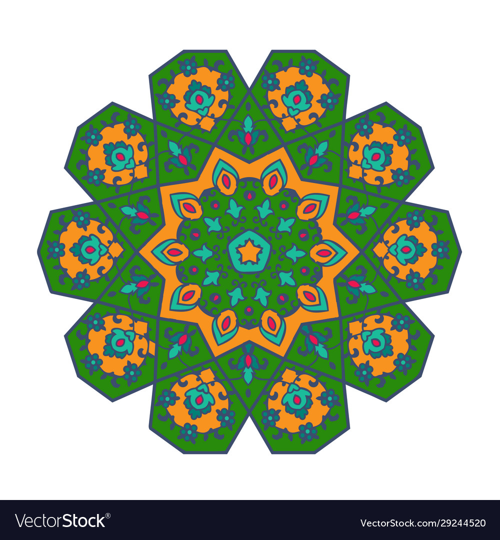 Arabic colorful mandala decoration design