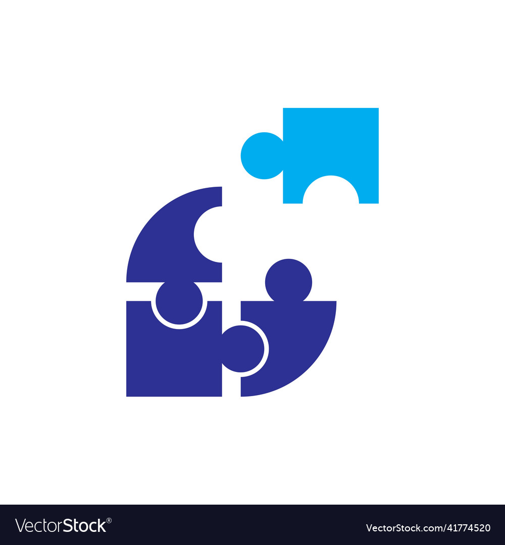 Community puzzle logo Royalty Free Vector Image