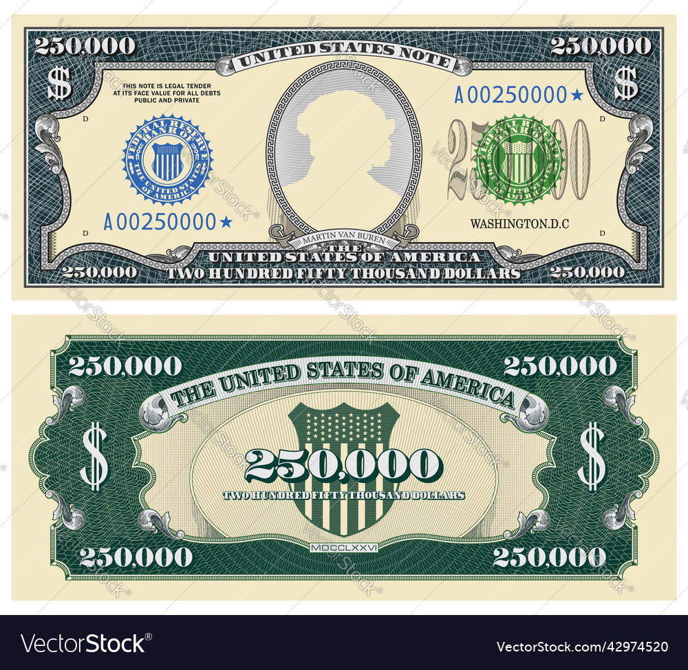 Fictional template obverse and reverse of us Vector Image