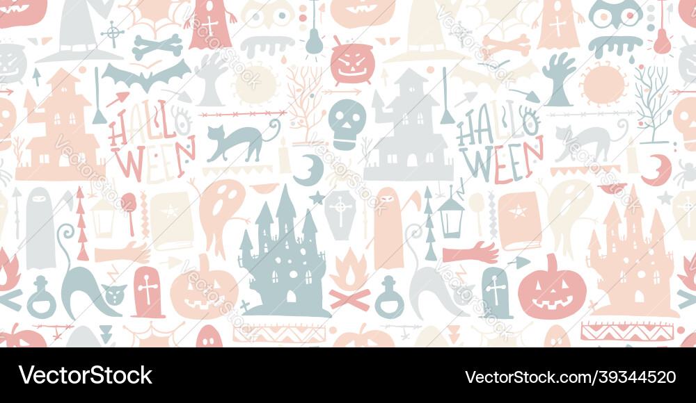 Halloween seamless pattern for your design Vector Image