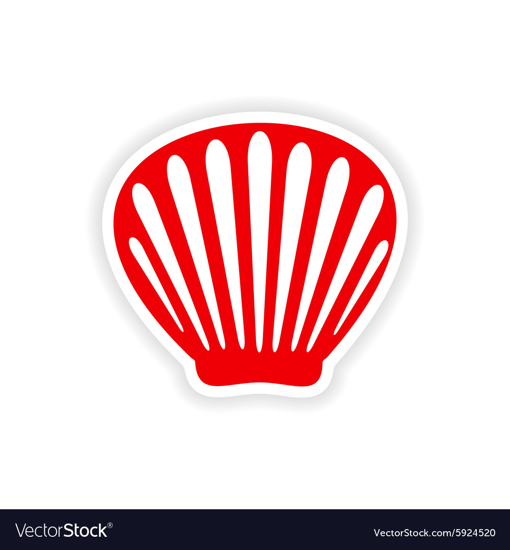 Стикеры оболочки. Shell vector. Realistic Sticker PNG.