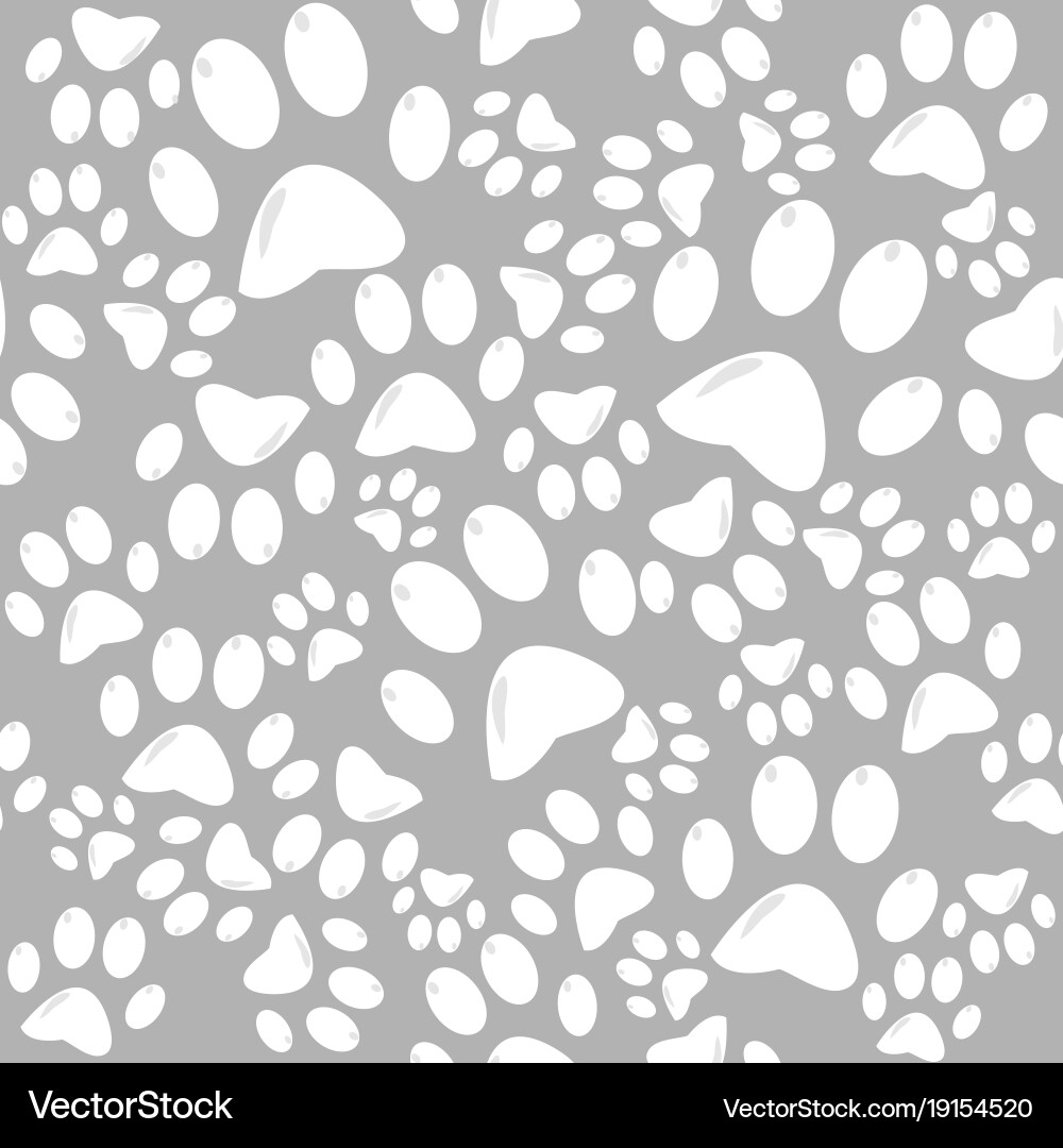 Paw seamless pattern Royalty Free Vector Image