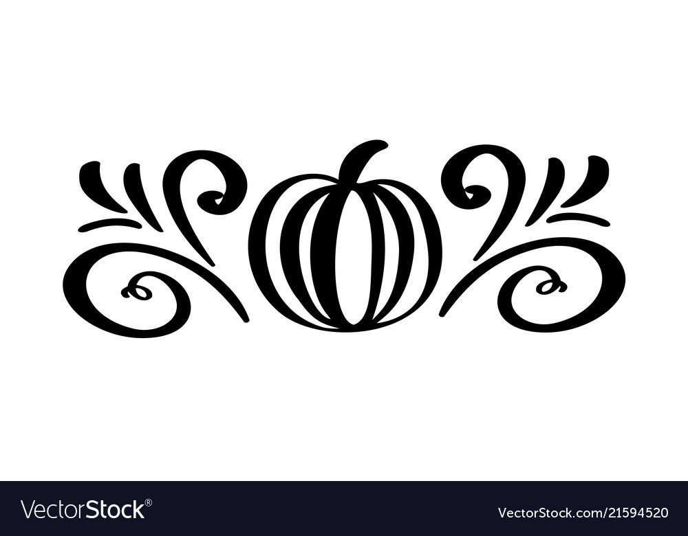 Pumpkin vegetable hand drawn floral autumn design