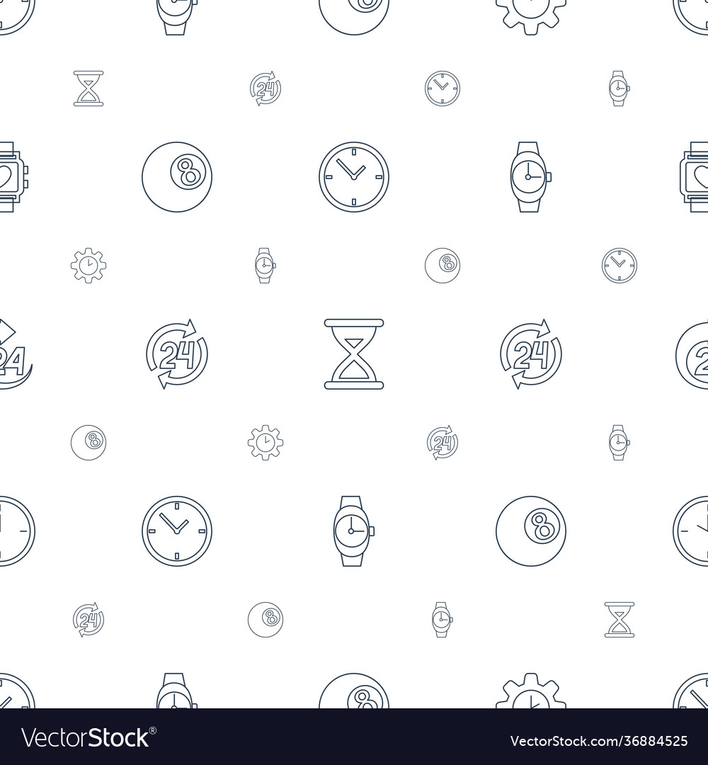 Clock icons pattern seamless white background