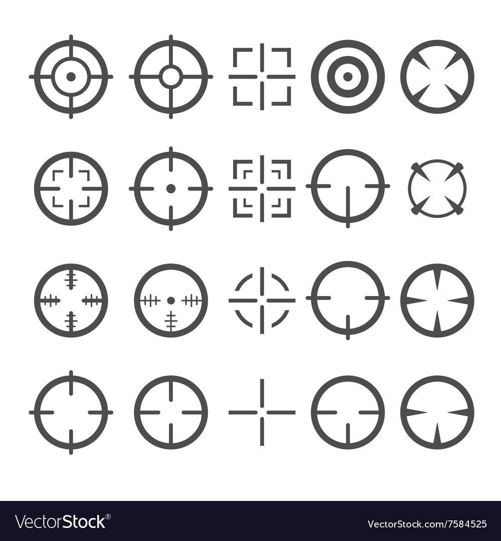 Crosshair icon set target mouse cursor pointers Vector Image