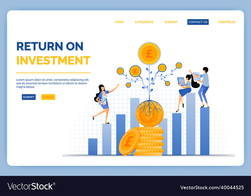 Design of taking returns of investment in other Vector Image