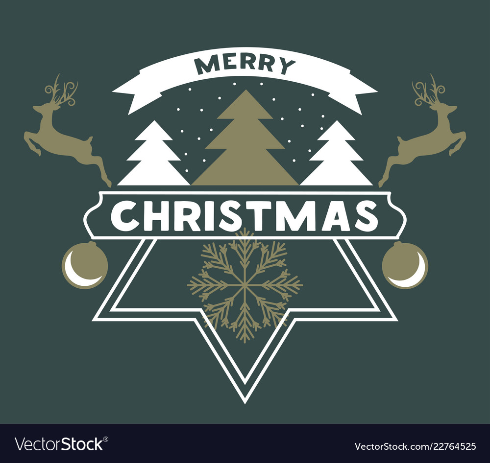 Merry christmas greeting card with snow