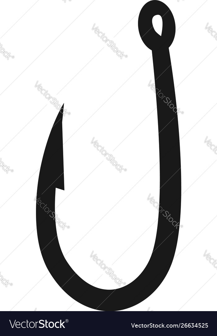 Metal Fishing Hook Icon Simple Style Royalty Free Vector