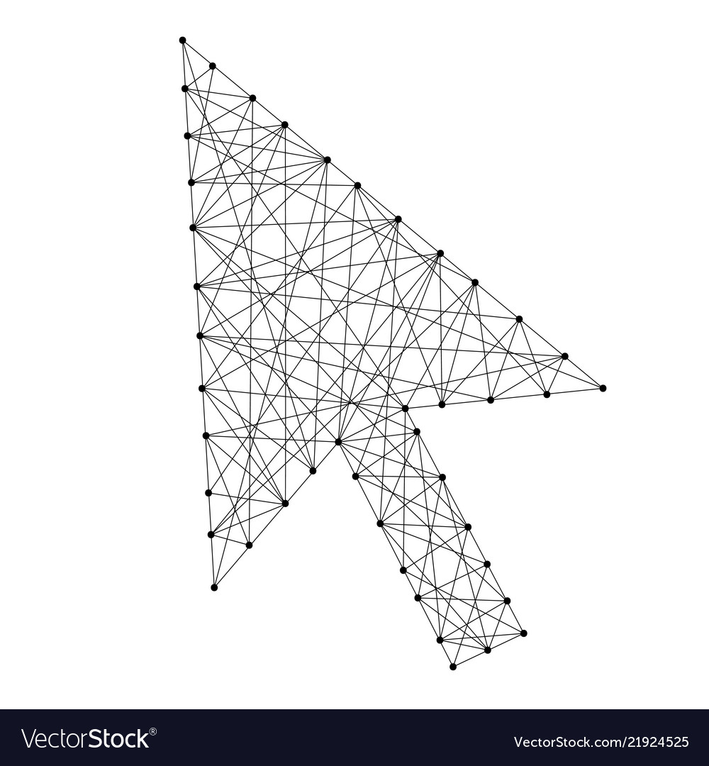 Mouse pointer arrow symbol from abstract vector image Mouse pointer arrow symbol from abstract