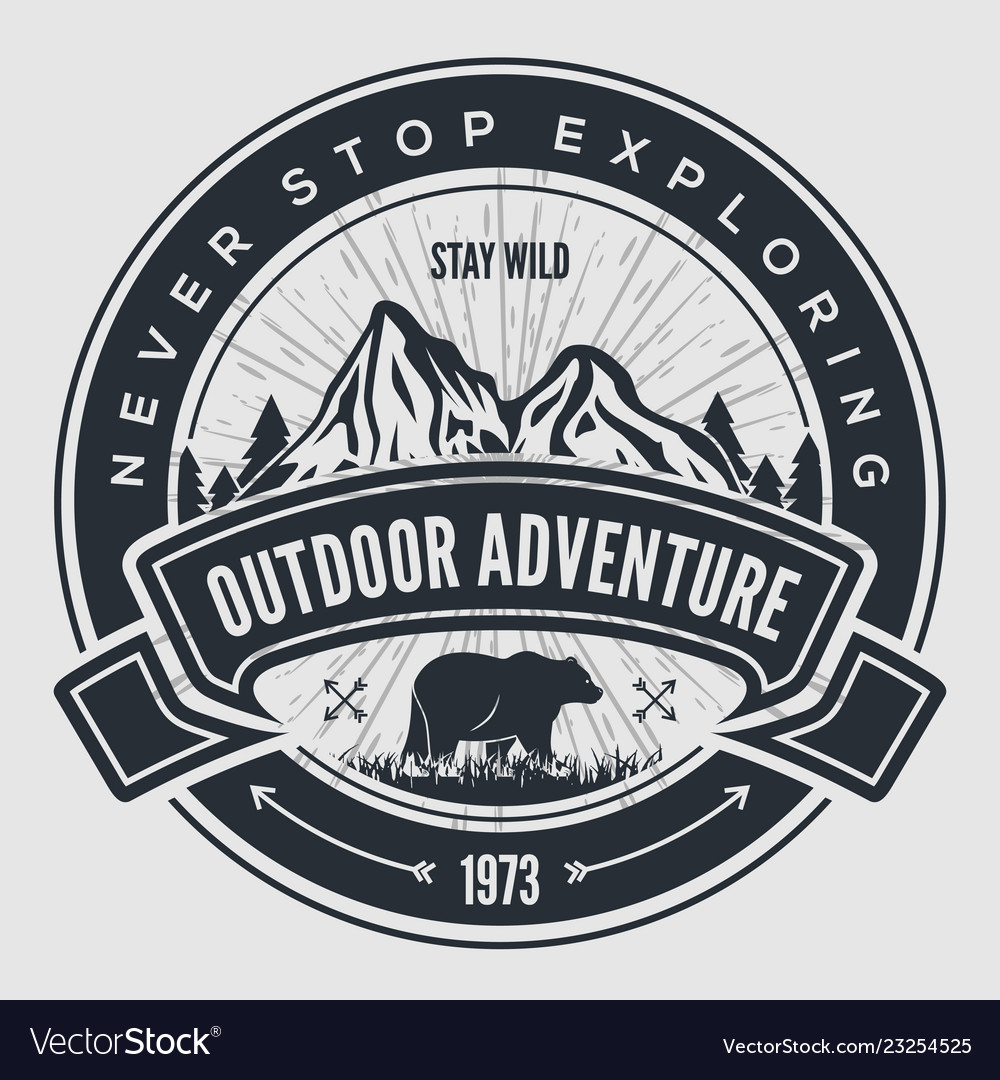 Outdoor adventure vintage label badge logo Vector Image