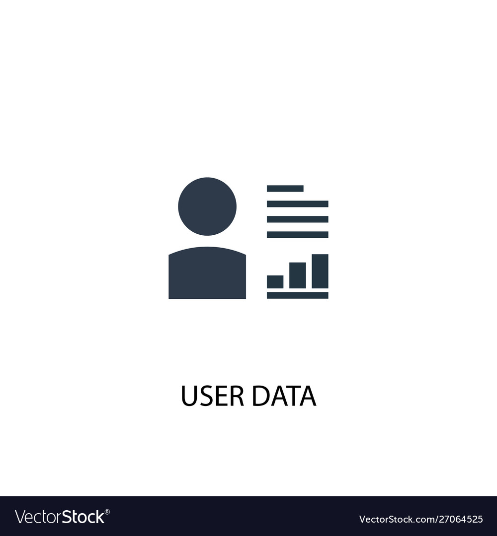User data icon simple element Royalty Free Vector Image