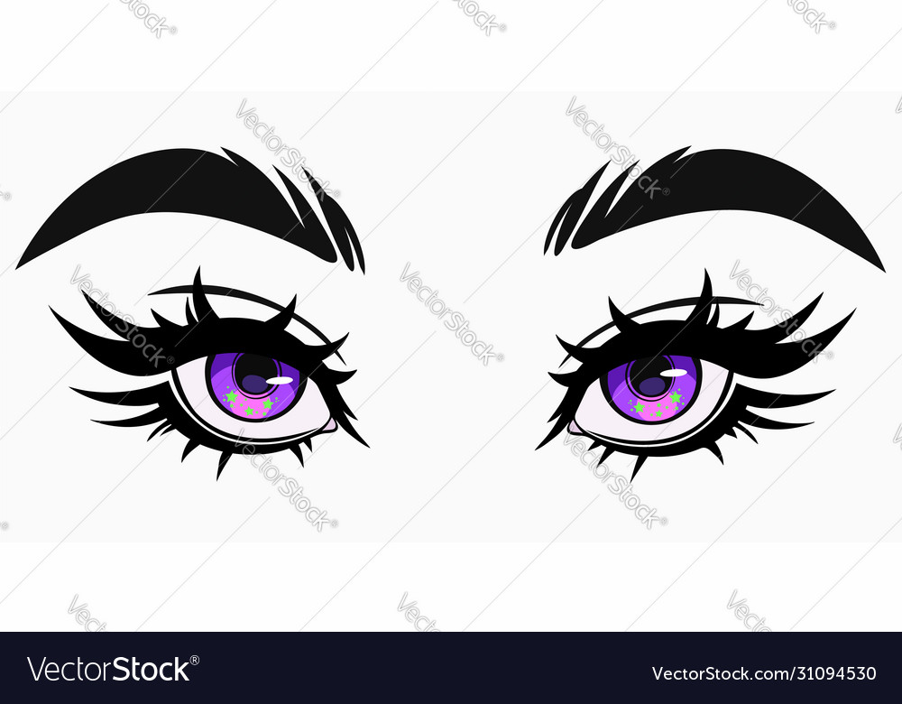 Premium Vector  Cute anime eyes. vector illustration