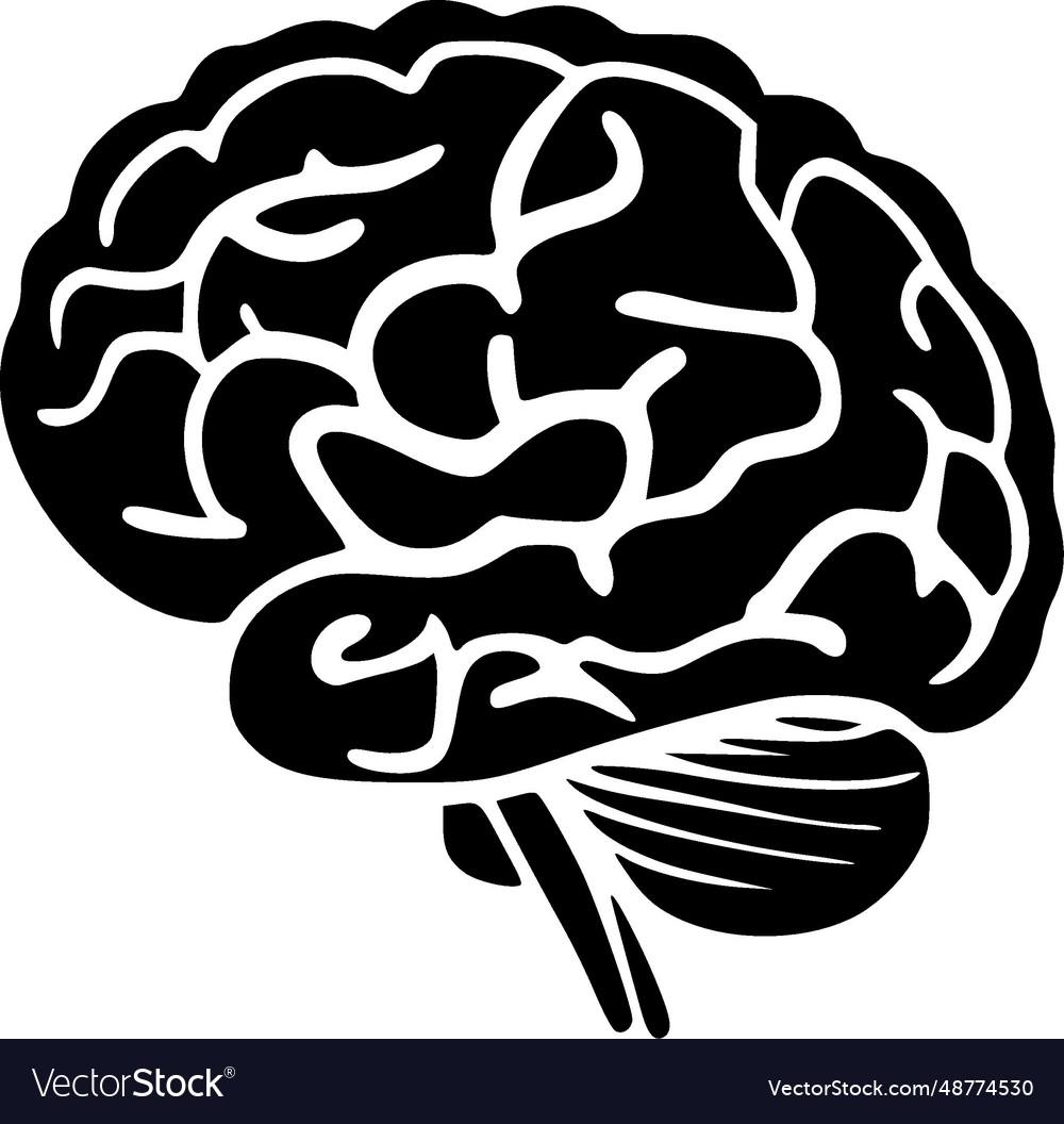 Brain - minimalist and simple silhouette Vector Image