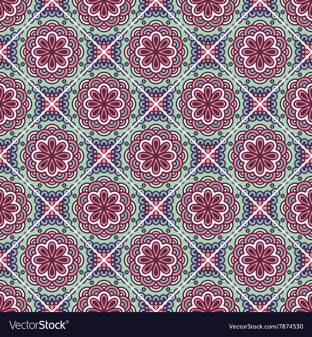 Ethnic floral seamless pattern Royalty Free Vector Image