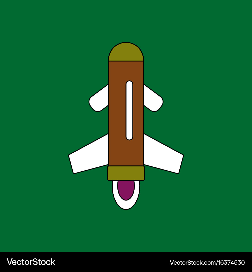 Flat icon design collection flying rocket Vector Image
