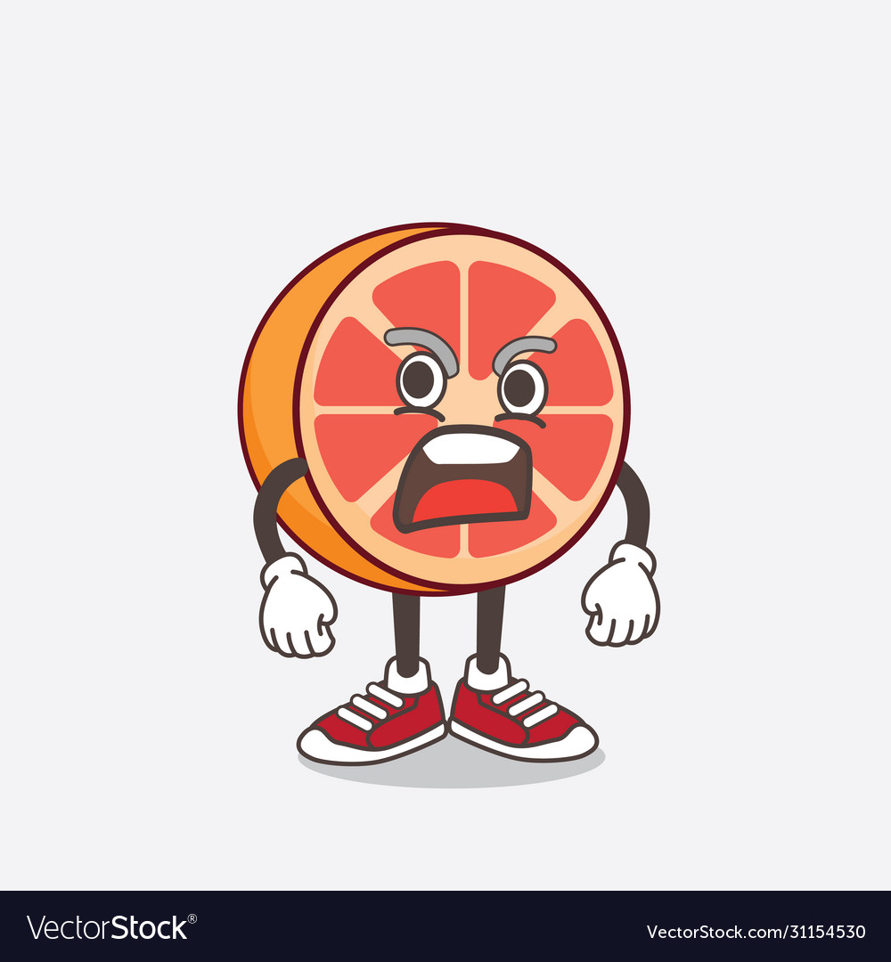 Grapefruit cartoon mascot character Royalty Free Vector