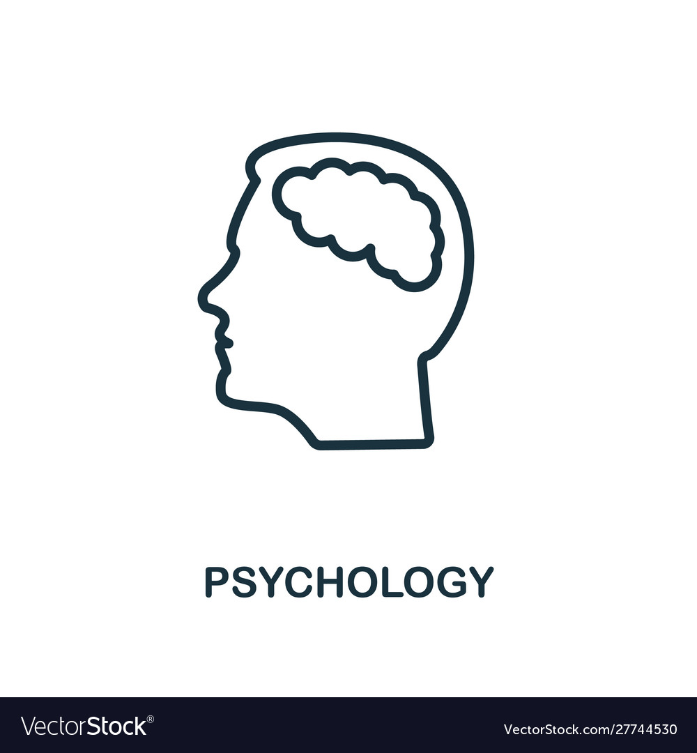 Psychology icon outline style thin line creative vector image Psychology icon outline style thin line creative