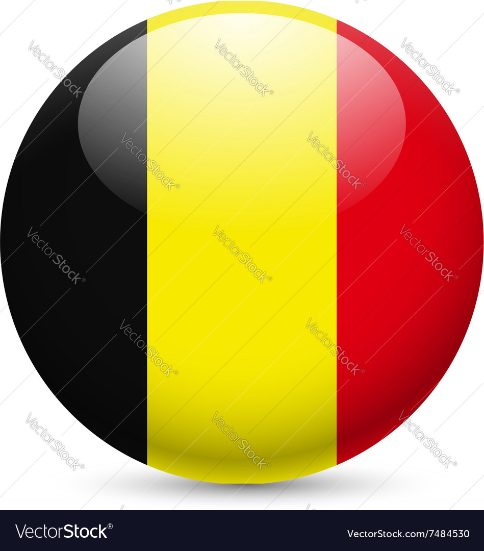 Round glossy icon of belgium
