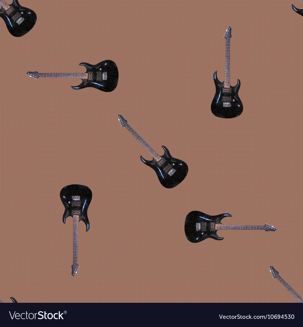 Seamless Pattern Guitars Royalty Free Vector Image