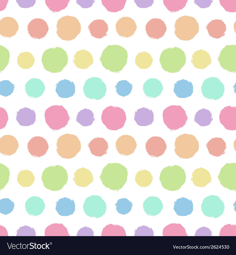 Seamless pattern with painted polka dot texture Vector Image