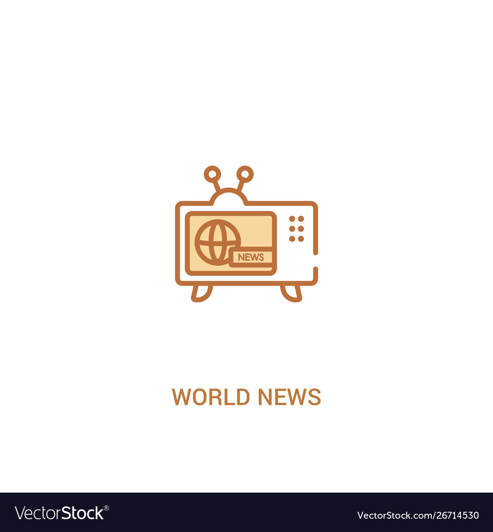 World news concept 2 colored icon simple line