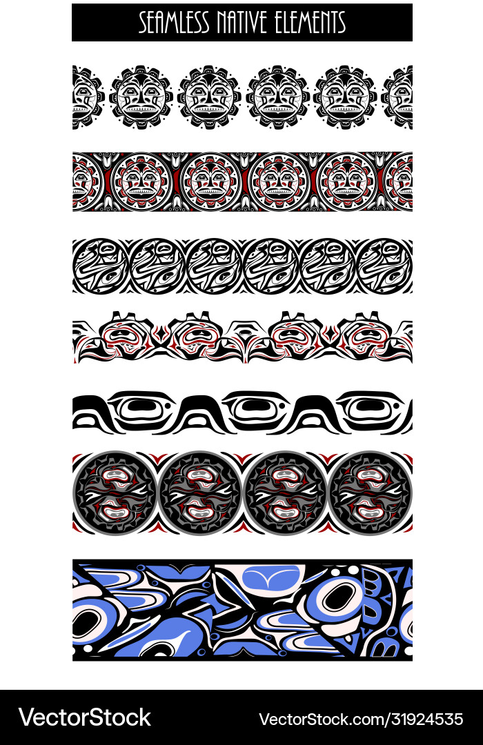 Abstract background native north american set Vector Image
