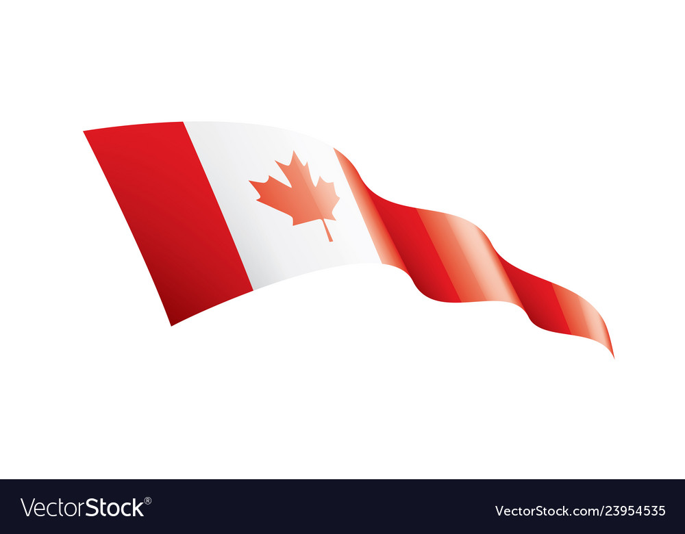 Canada Flag On A White Royalty Free Vector Image