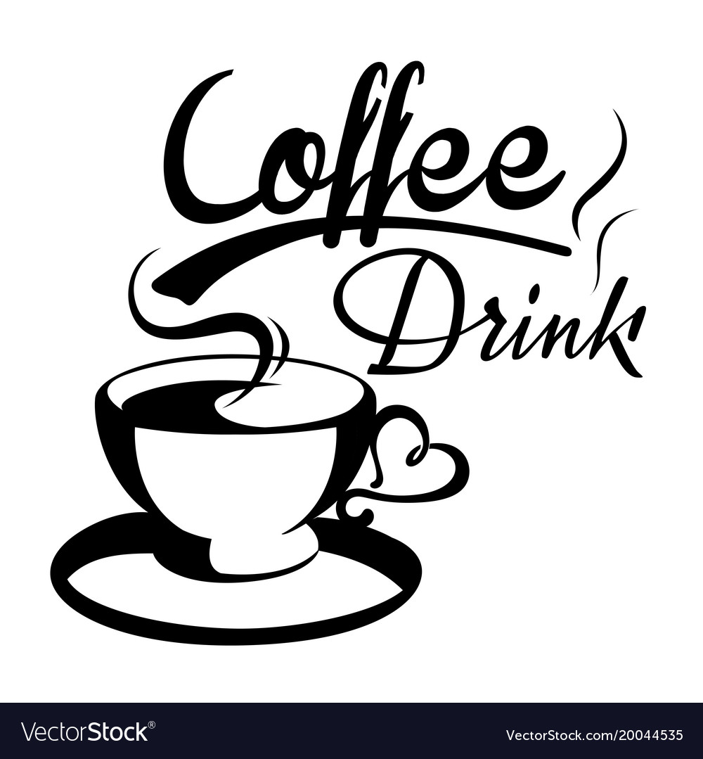 Coffee Drink Cup Heart White Background Vec Vector Image Coffee Drink Cup Heart White Background Vec Vector Image